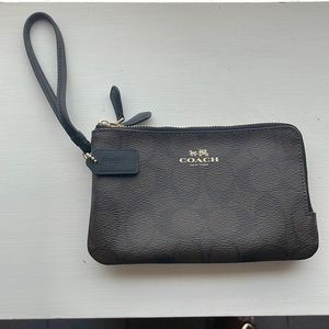 Coach wristlet, dark brown